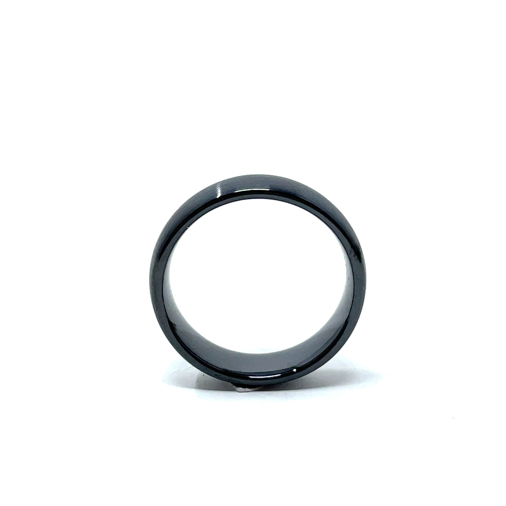 Ceramic Wedding Ring Band in Black (6mm)