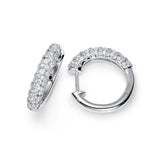 DIAMOND HUGGIE HOOPS IN 18KT WHITE GOLD