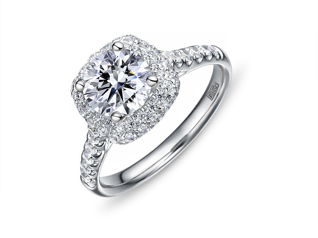 EsCa DIAMOND ENGAGEMENT RING SET (MOUNT ONLY)  IN 18K WHITE GOLD