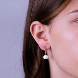 Cultured Freshwater Pearl & Diamond Dangle Earrings