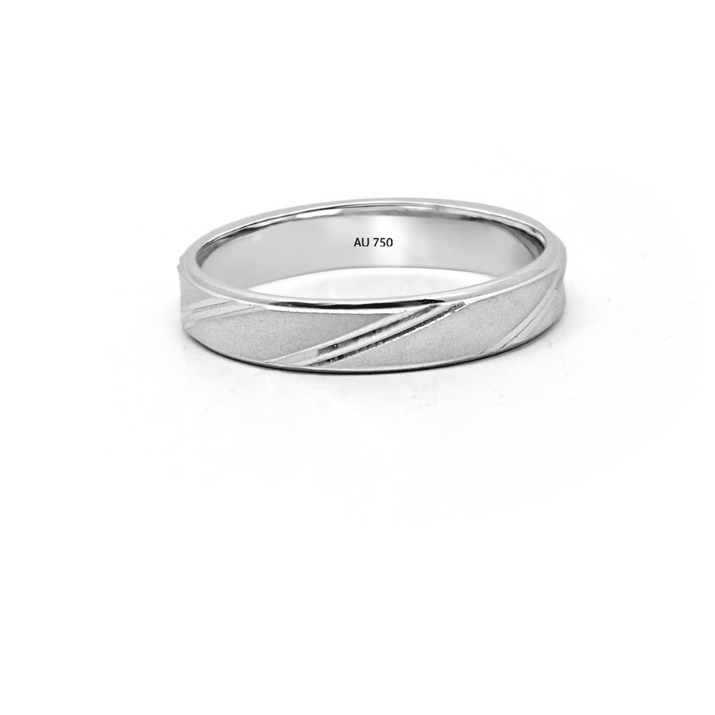 DOUBLE INLAY WEDDING RING IN 18K WHITE GOLD (3.5MM)
