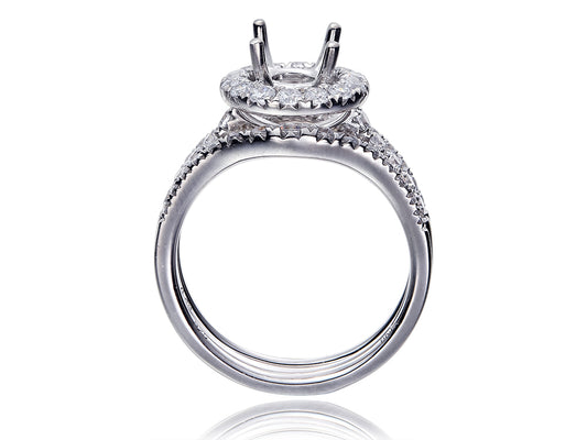 18K WHITE GOLD DIAMOND RING MOUNT