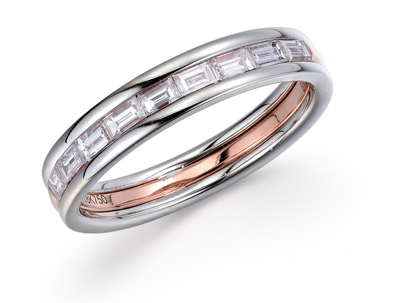 18K WHITE GOLD AND ROSE GOLD DIAMOND RING