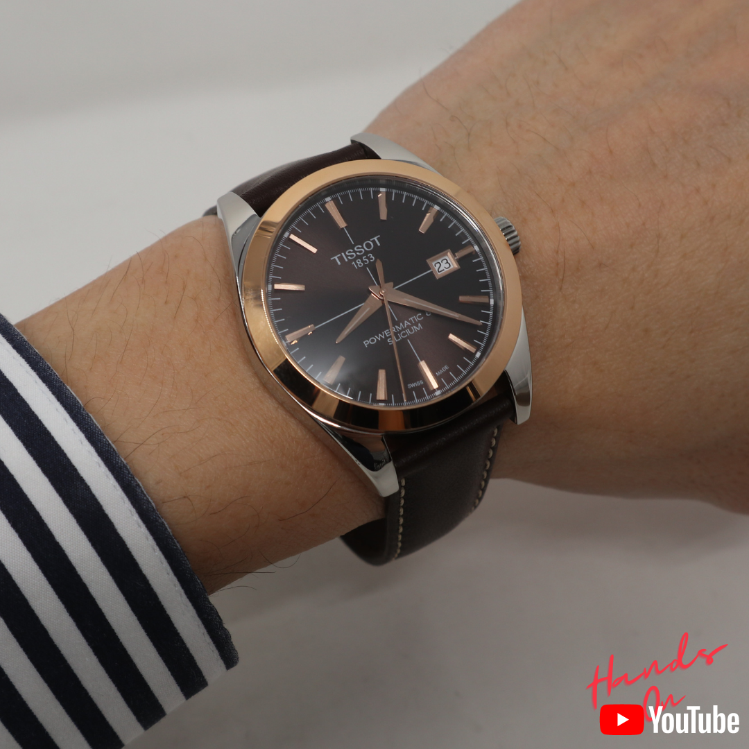 TISSOT GENTLEMAN POWERMATIC 80 SILICIUM SOLID 18K GOLD BEZEL T9274074629100