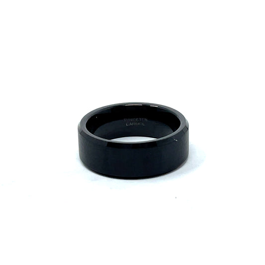 Tungsten Wedding Ring Band in Black (8mm)