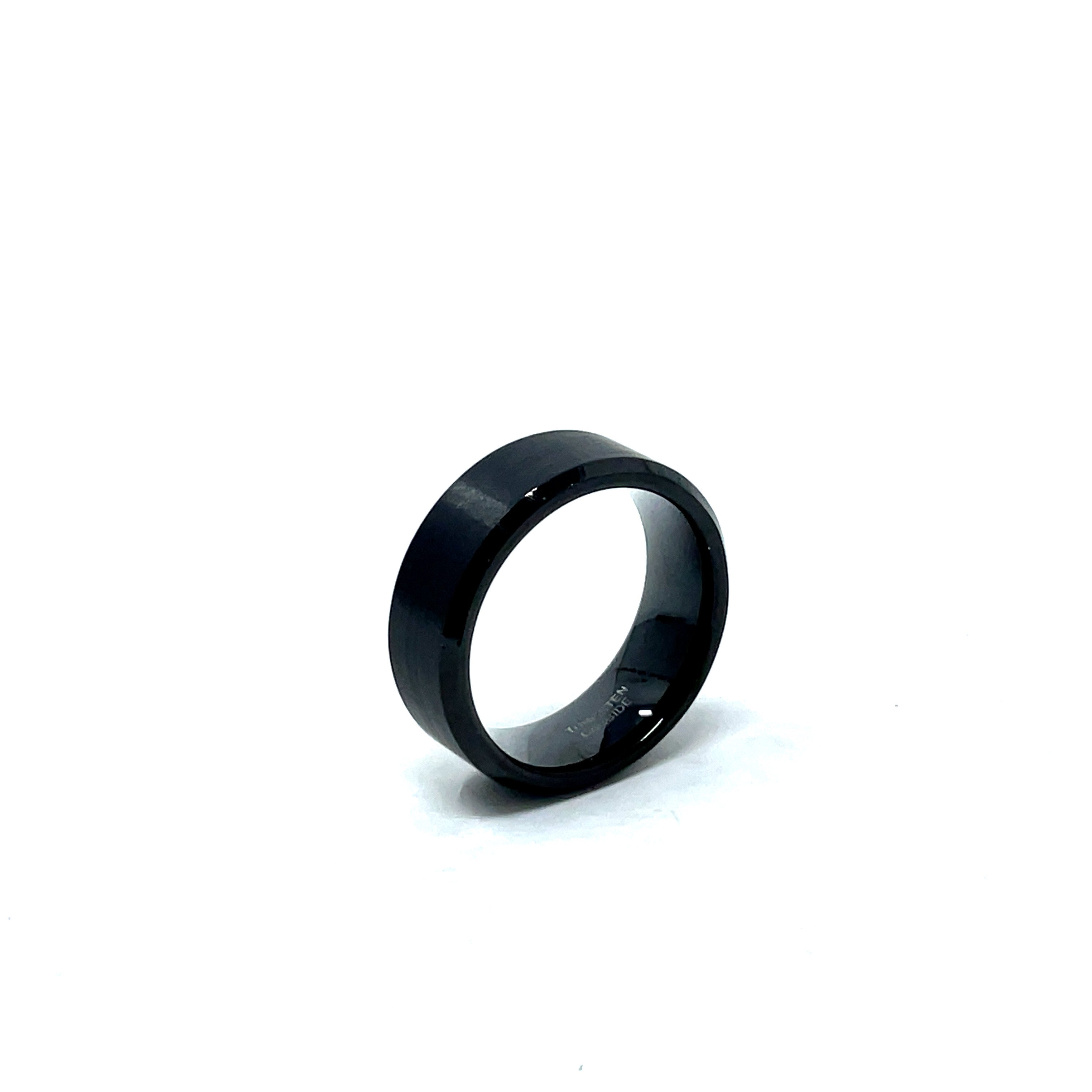 Tungsten Wedding Ring Band in Black (8mm)