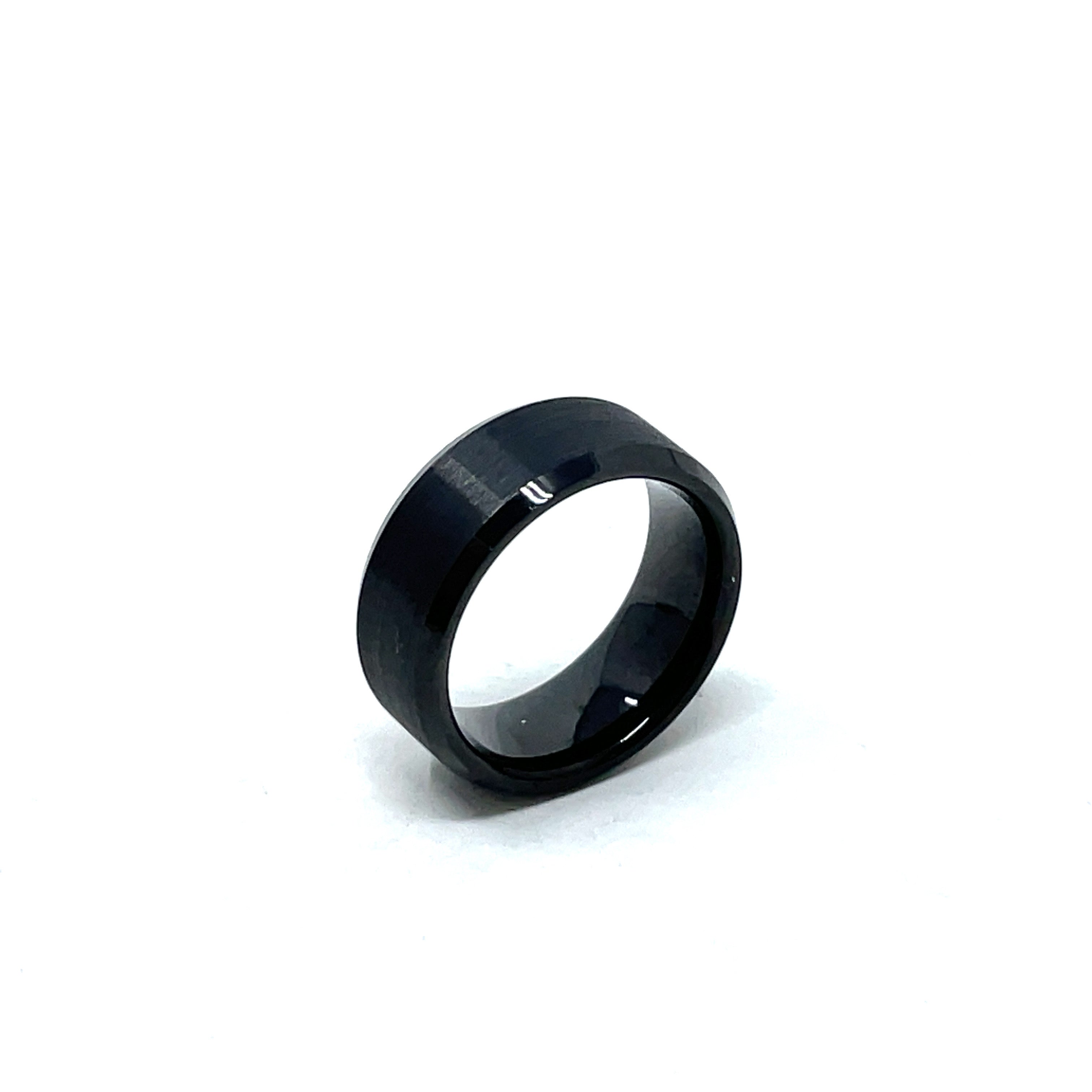 Tungsten Wedding Ring Band in Black (8mm)