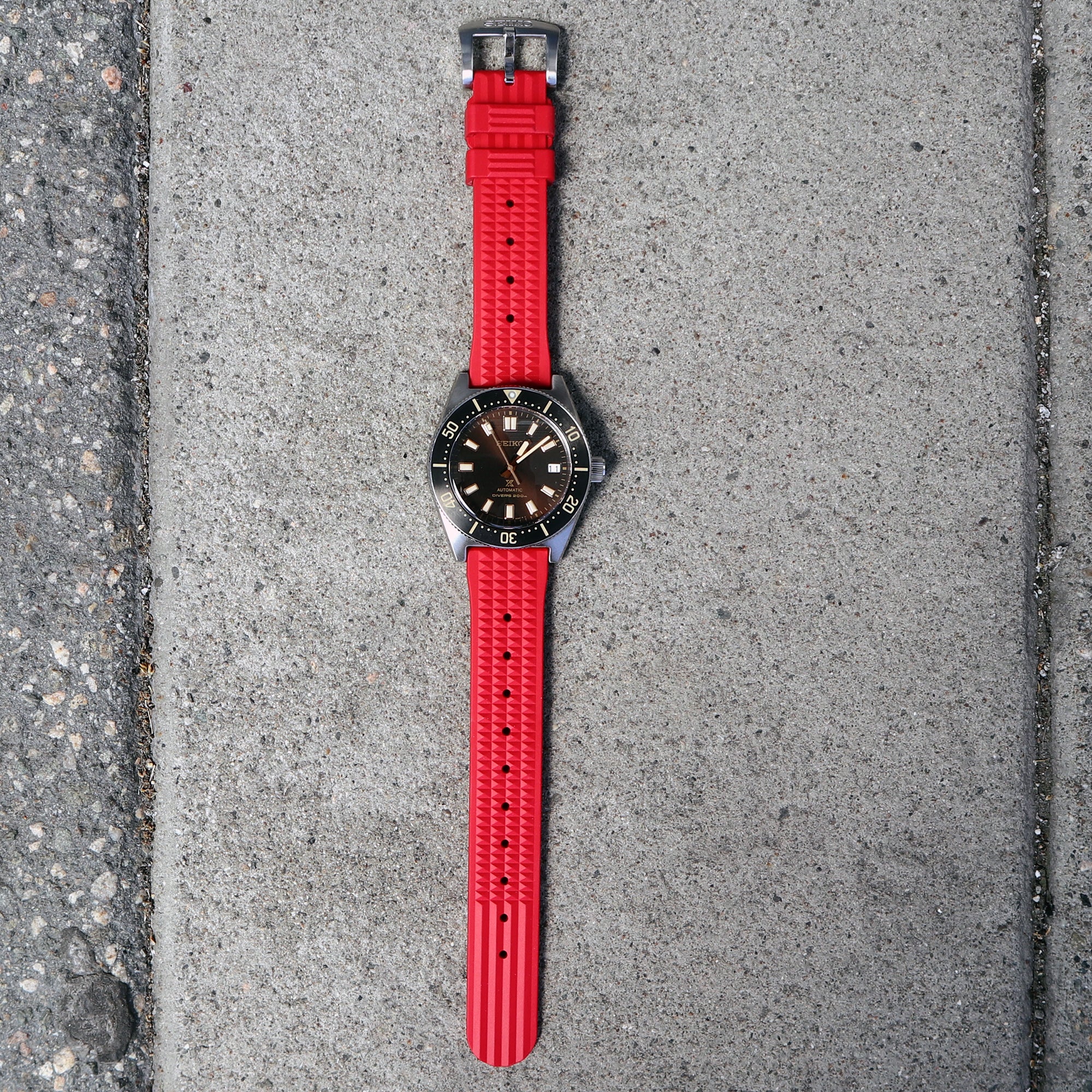 Rubber Waffle Dive Watch Strap Band MM300 62MAS ZLM01