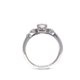 0.41ct Pear-Shaped Diamond with Heart Accents Engagement Ring in 18k