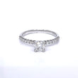 0.41ct Four-Prong Petite Micropavé Diamond Engagement Ring in 18k White Gold