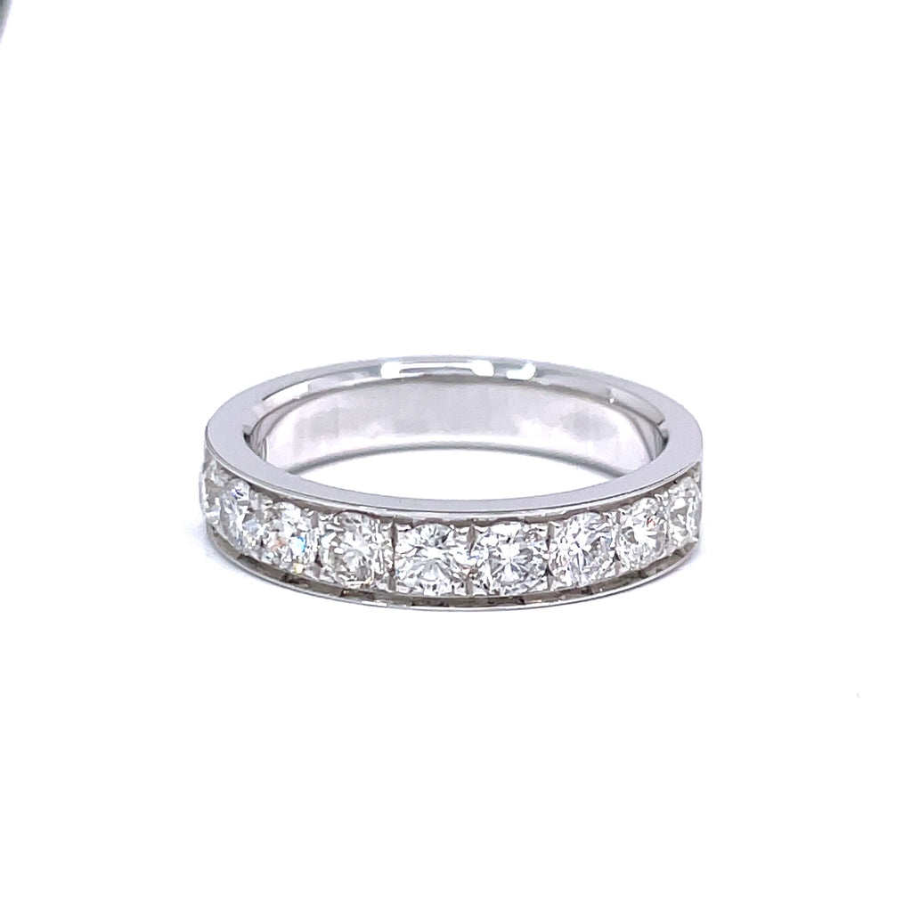 Half-Eternity Channel-Set Diamond Ring in 18k White Gold (4mm)