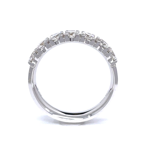 4mm Half-Eternity Pavé Diamond Ring in 18k White Gold