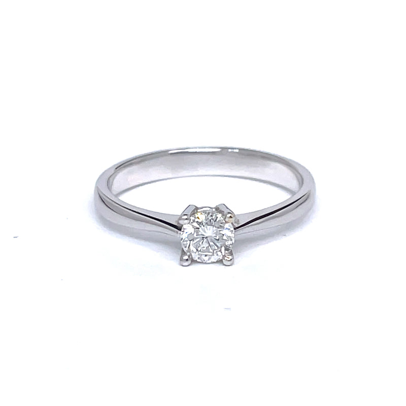 0.31ct Four-Prong Classic Diamond Engagement Ring in 18k White Gold