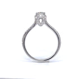 0.45ct Four-Prong V-Shank Double Pavé Engagement Ring in 18k White Gold