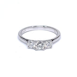 0.64cts Classic Triple Diamond Ring in 18K White Gold
