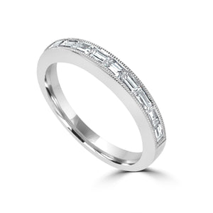 3.1MM CHANNEL SET BAGUETTE DIAMOND RING IN 18K WHITE GOLD - 0.54CTS