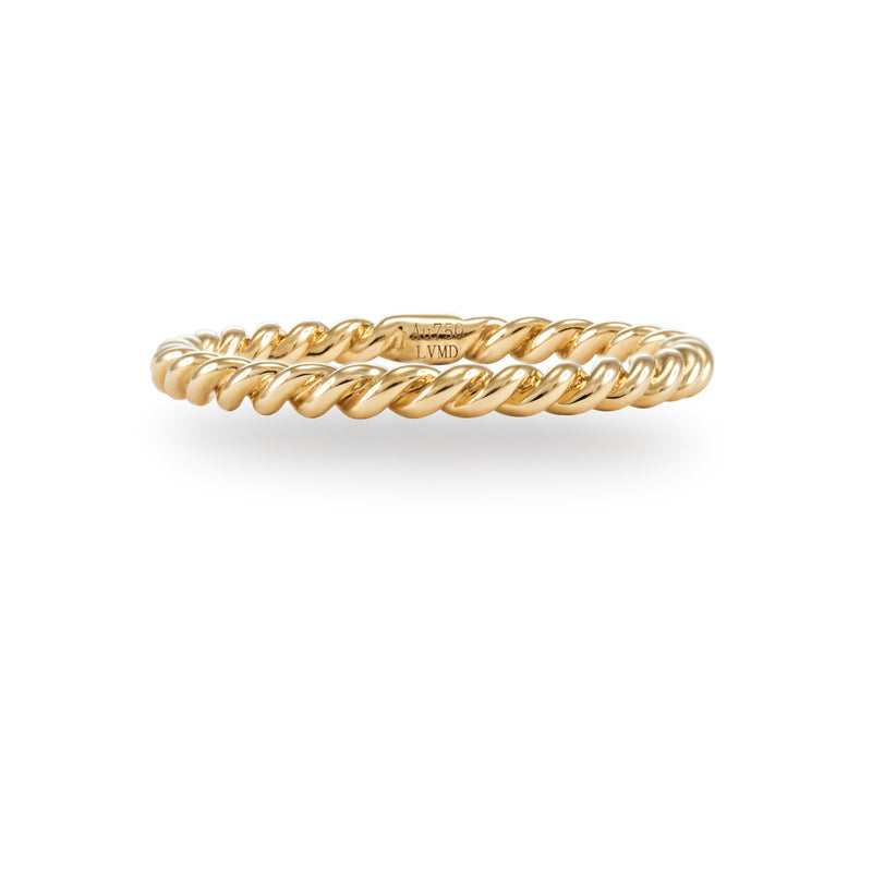 LMD CITY LIGHTS ROPE RING IN 18K YELLOW GOLD