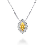 LMD TWIST OVAL NECKLACE IN 18K WHITE GOLD AND YELLOW DIAMOND NECKLACE