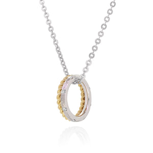 LMD TWIST PENDANT IN 18K YELLOW GOLD AND WHITE GOLD