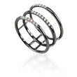LMD CITY LIGHTS TRINE DIAMOND RING IN 18K BLACK GOLD