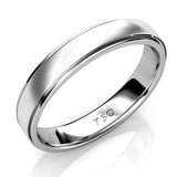 BRUSHED AND POLISHED WEDDING RING IN 18K WHITE GOLD (3.0MM)