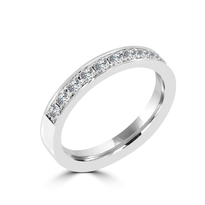 3.1MM CHANNEL PAVÉ-SET DIAMOND RING IN 18K WHITE GOLD - 0.50CTS