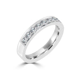 3.6MM CHANNEL PAVÉ-SET DIAMOND RING IN 18K WHITE GOLD - 0.75CTS