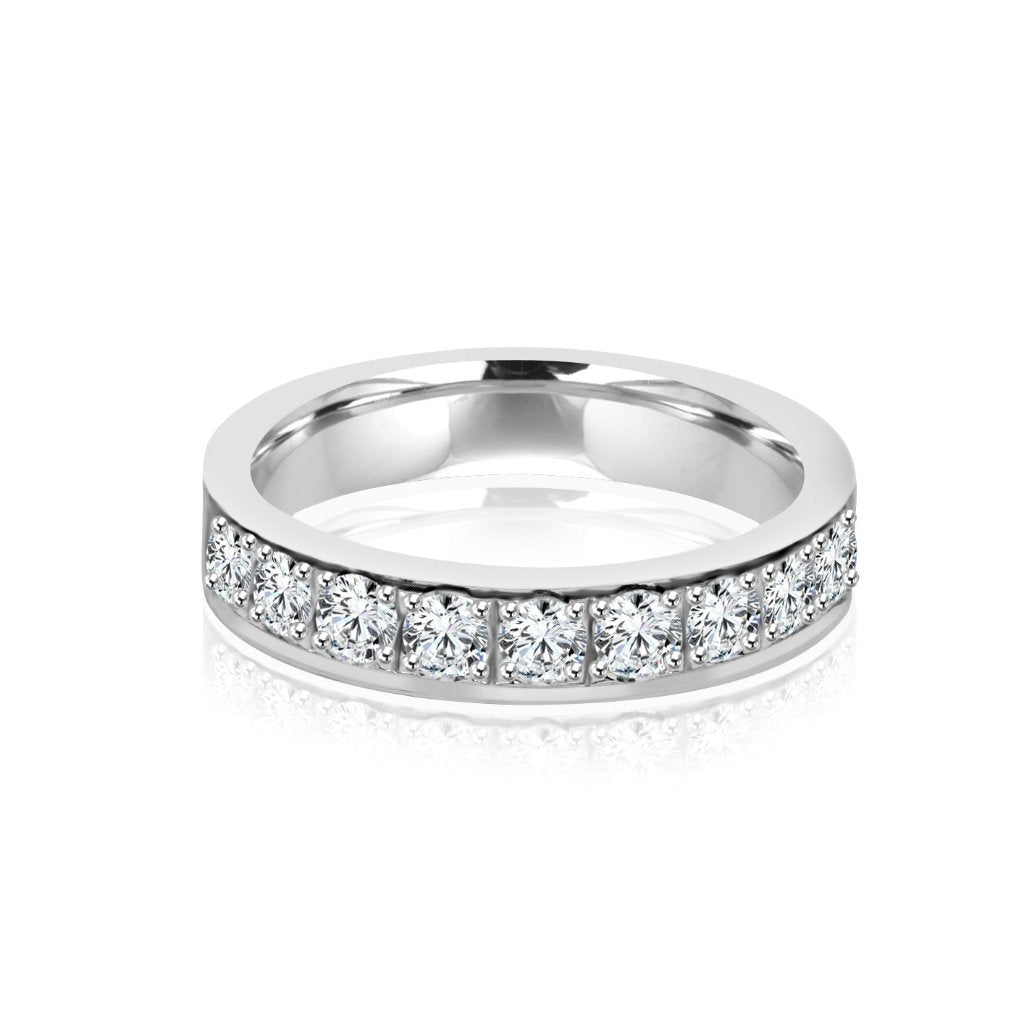 4MM CHANNEL PAVÉ-SET DIAMOND RING IN 18K WHITE GOLD - 1.00CTS