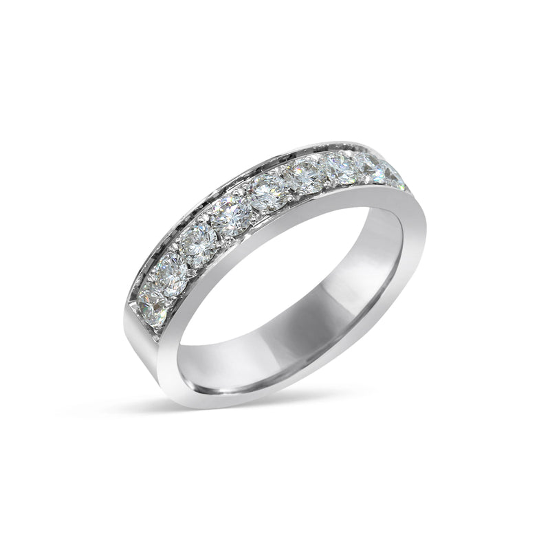 2.3MM CHANNEL PAVÉ-SET DIAMOND RING IN 18K WHITE GOLD - 1.00ct