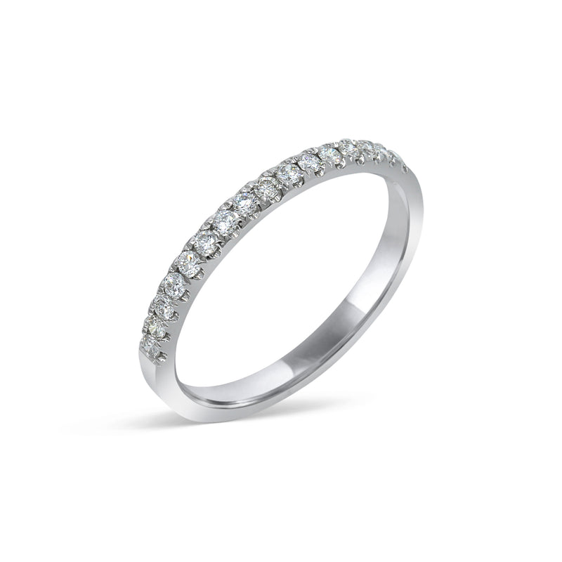 1.7MM PAVÉ-SET DIAMOND RING IN 18K WHITE GOLD - 0.25ct