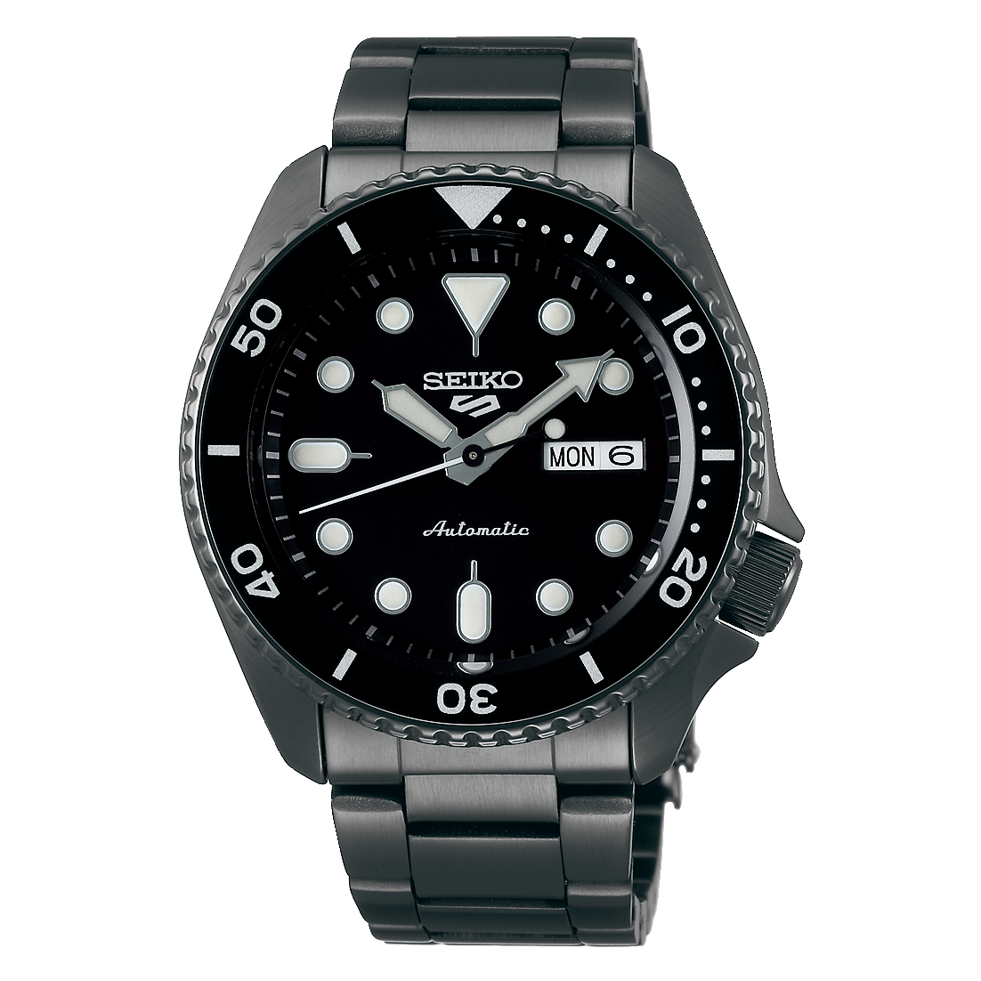 SEIKO 5 SPORTS AUTOMATIC WATCH IN BLACK SRPD65K1