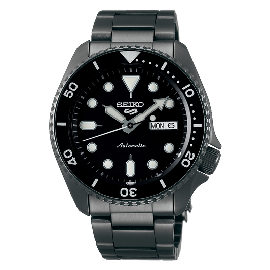 SEIKO 5 SPORTS AUTOMATIC WATCH IN BLACK SRPD65K1
