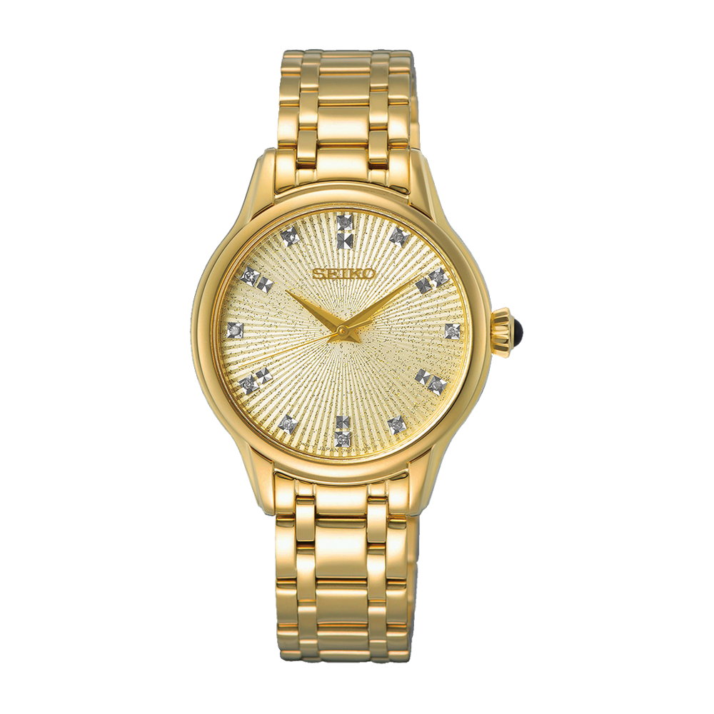 Seiko gold watch deals with diamonds