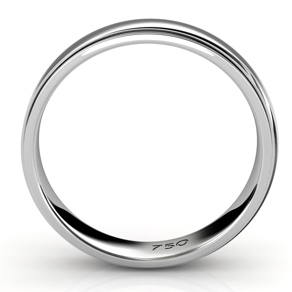 BRUSHED AND POLISHED WEDDING RING IN 18K WHITE GOLD (3.0MM)