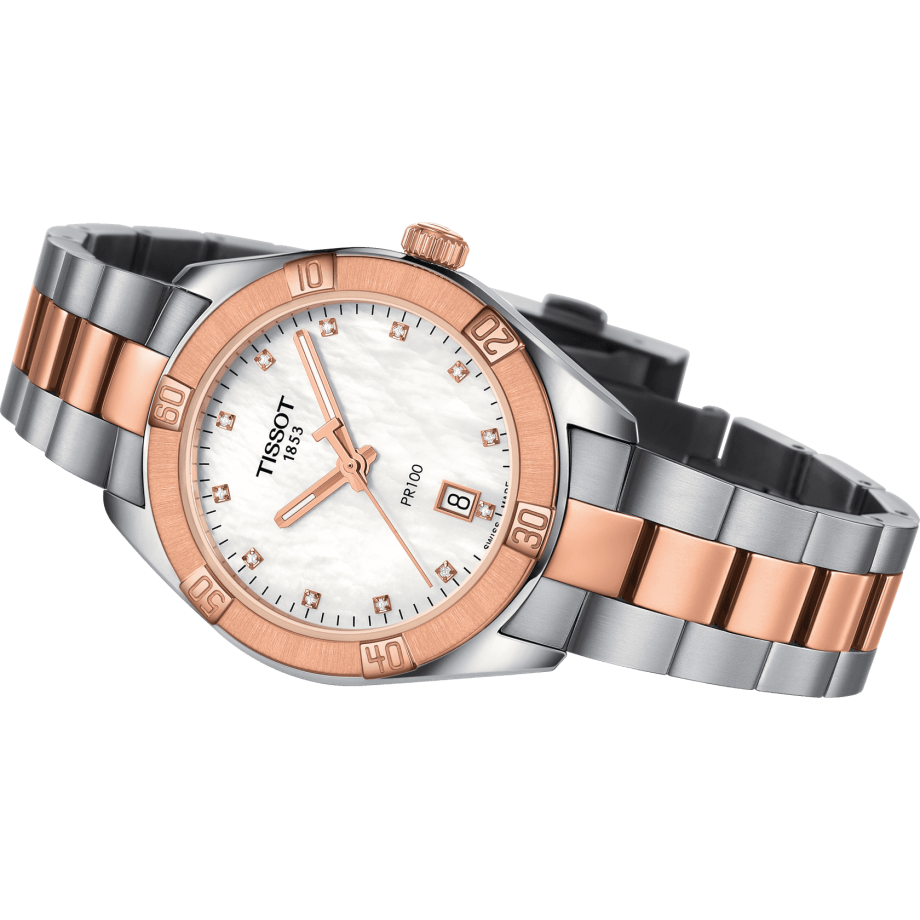 Tissot pr 100 lady hot sale top wesselton diamonds price