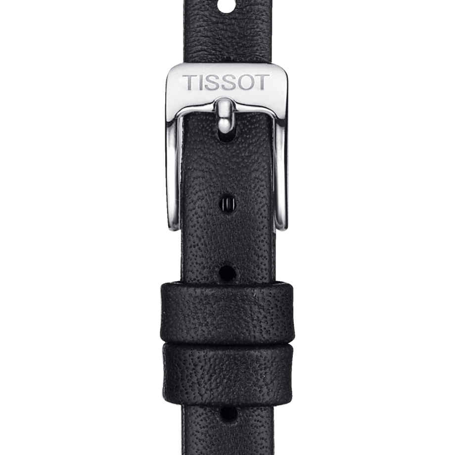 Tissot official black leather strap lugs 09 mm T852043159