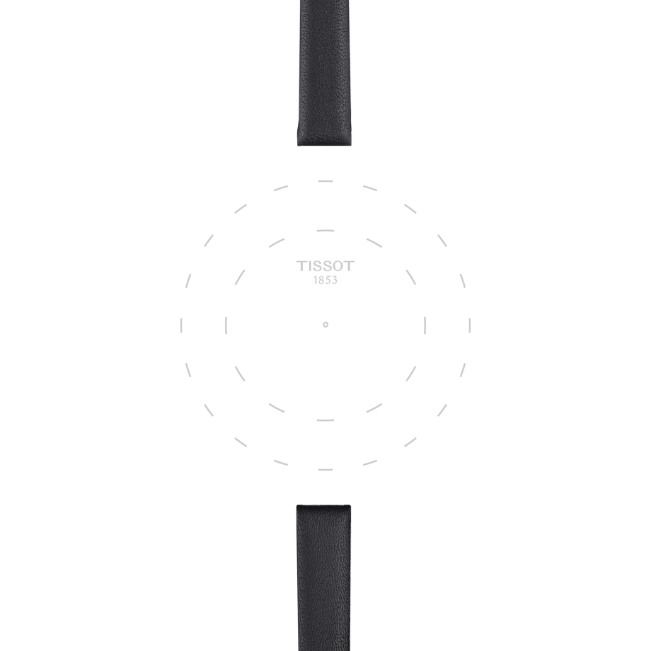 Tissot official black leather strap lugs 09 mm T852043159