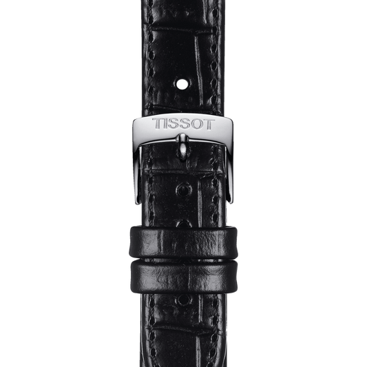 Tissot official black leather strap lugs 15 mm T852043622