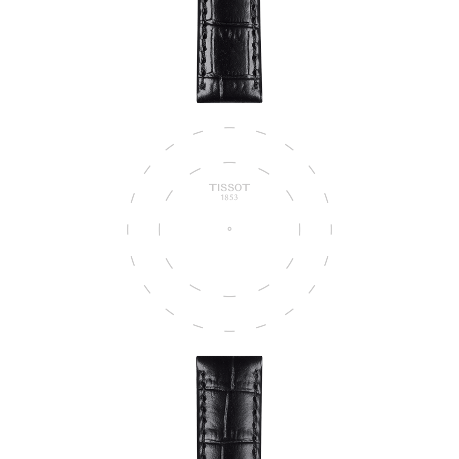 Tissot official black leather strap lugs 15 mm T852043622