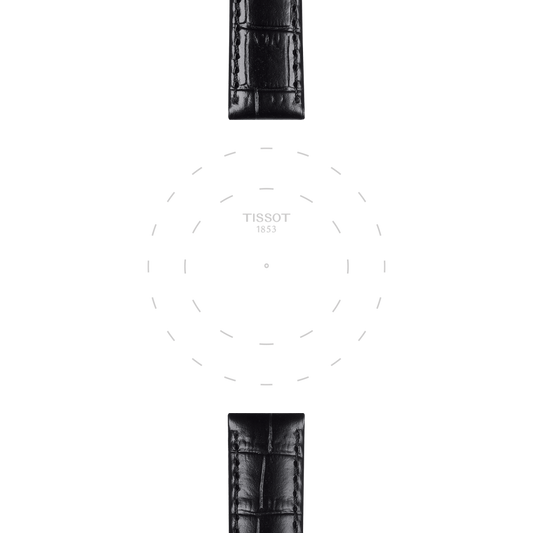 Tissot official black leather strap lugs 15 mm T852043622