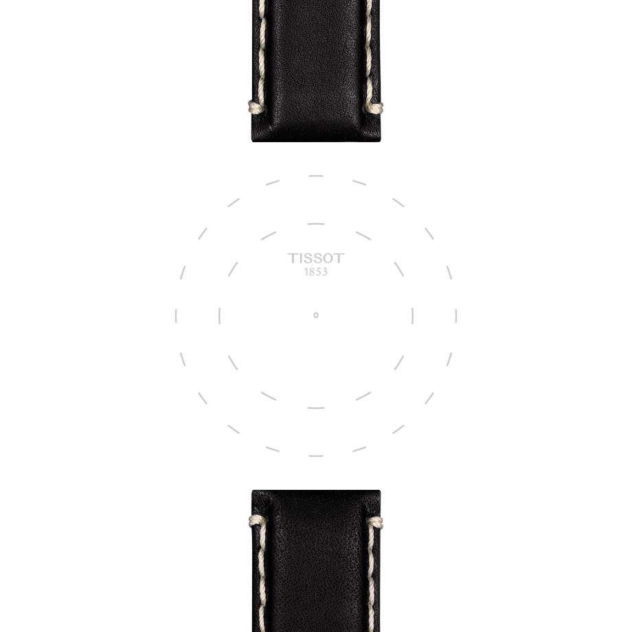 Tissot official black leather strap lugs 22 mm T852044982