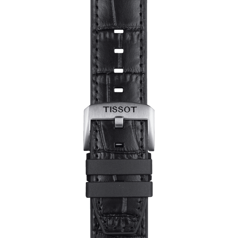Tissot official black rubber and leather parts strap lugs 22 mm T852046761