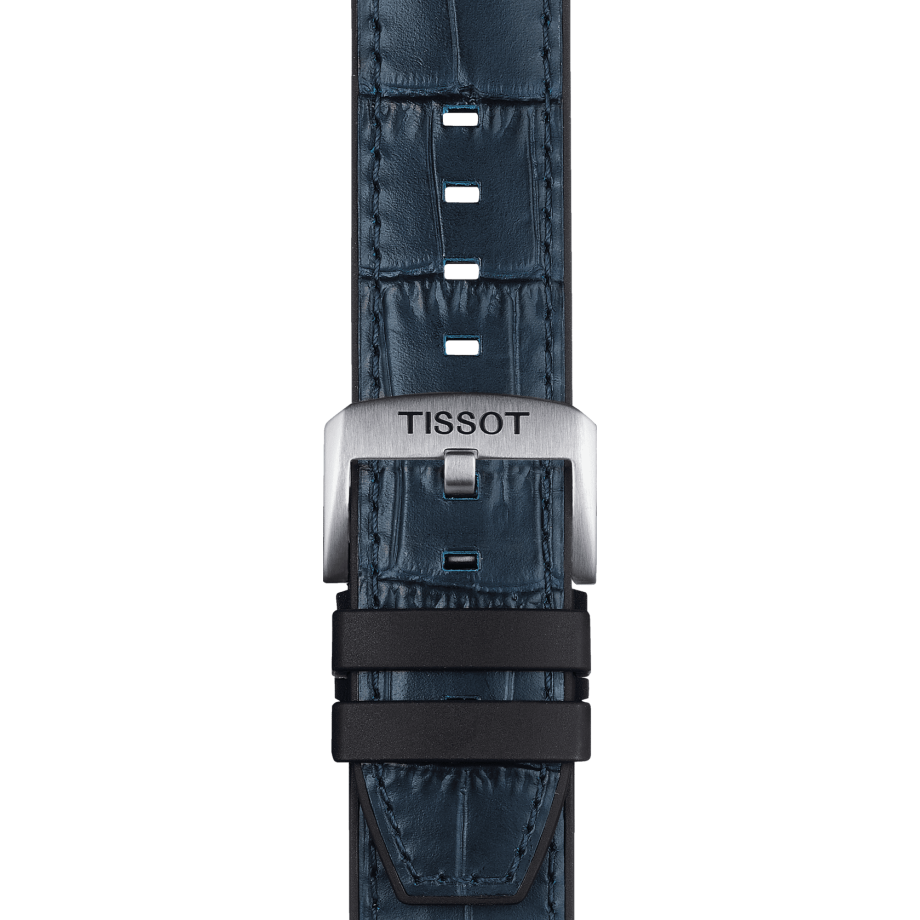 Tissot official blue rubber and leather parts strap lugs 22 mm T852046765