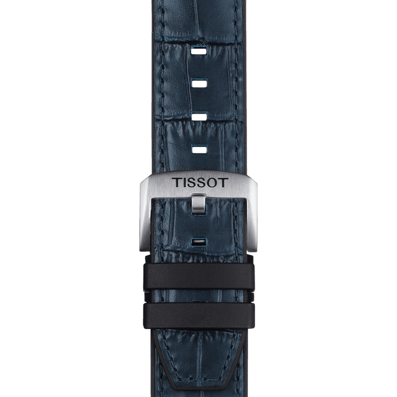 Tissot official blue rubber and leather parts strap lugs 22 mm T852046765