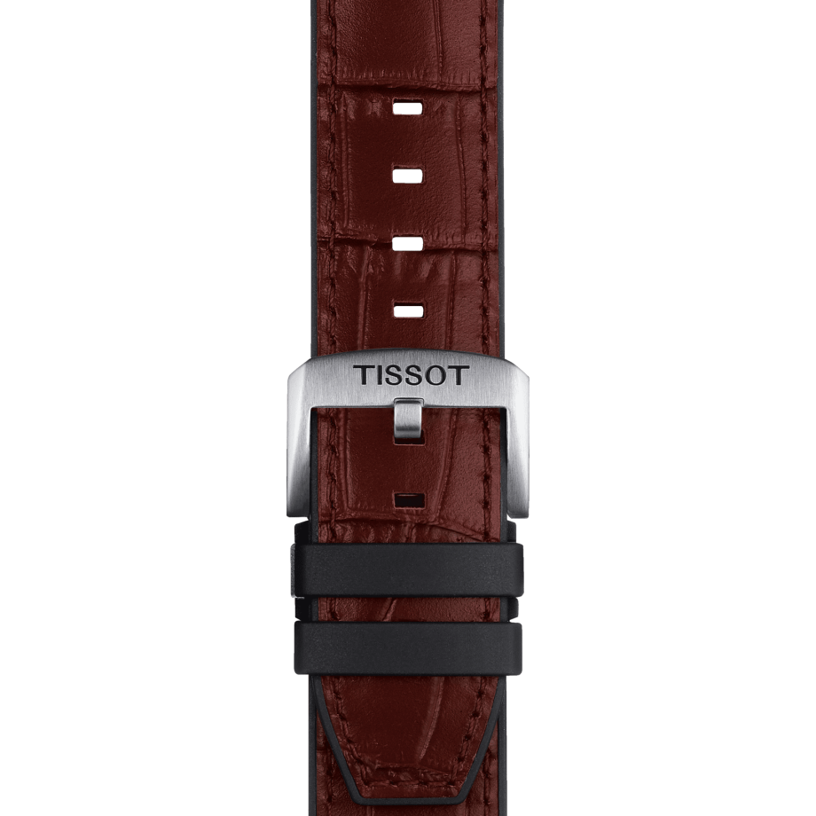 Tissot official black rubber and leather parts strap lugs 22 mm T852046767