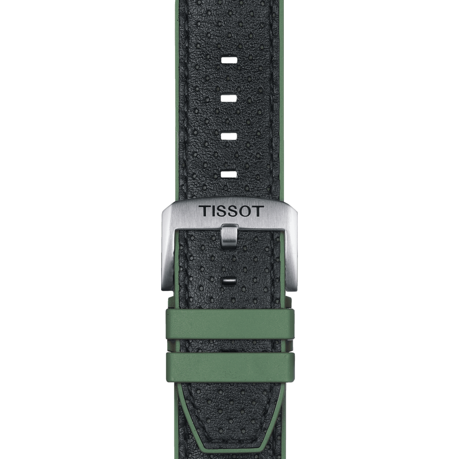 Tissot official green leather and rubber strap lugs 22 mm T852046787