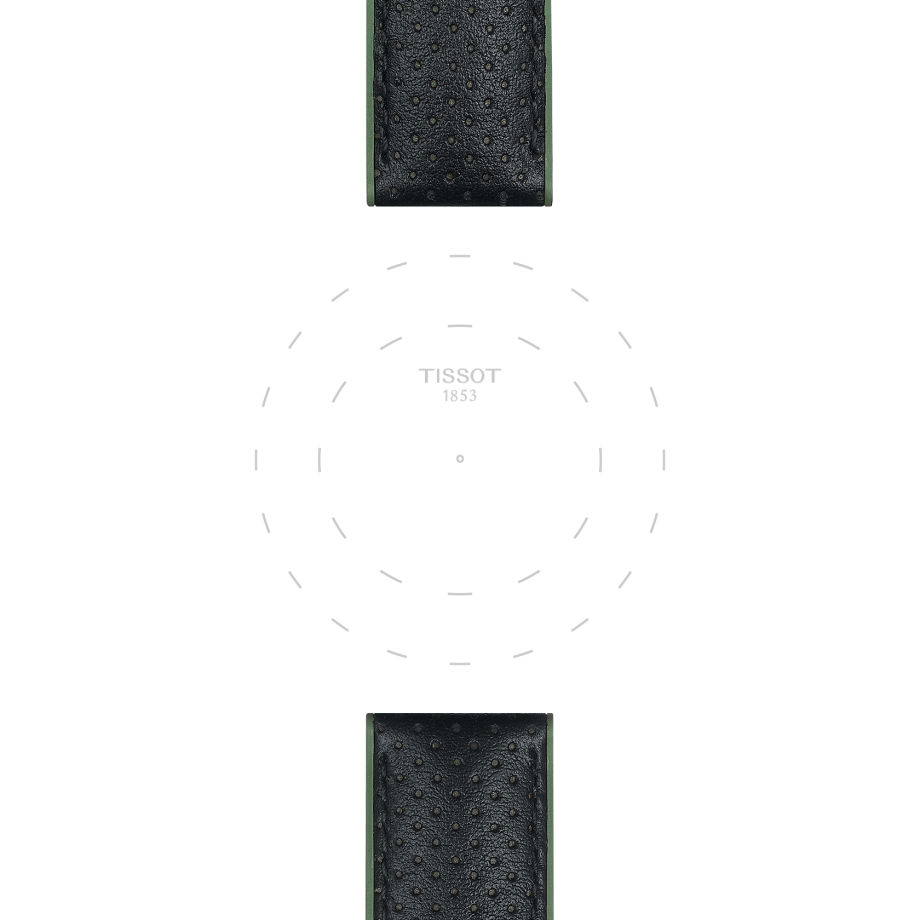 Tissot official green leather and rubber strap lugs 22 mm T852046787
