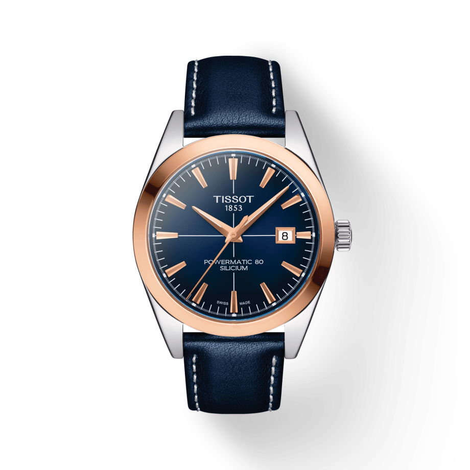 Tissot Gentleman Powermatic 80 Silicium Solid 18K Gold bezel T9274074604100