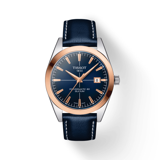 Tissot Gentleman Powermatic 80 Silicium Solid 18K Gold bezel T9274074604100