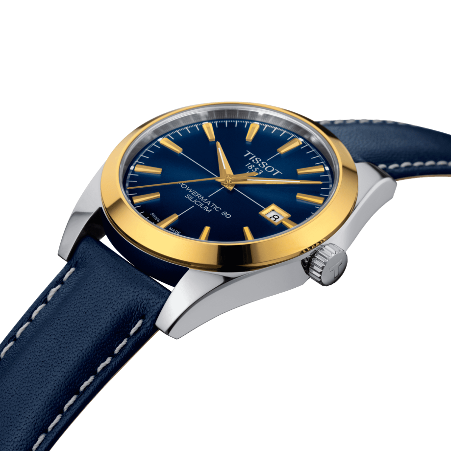 TISSOT GENTLEMAN POWERMATIC 80 SILICIUM SOLID 18K GOLD BEZEL T9274074604101